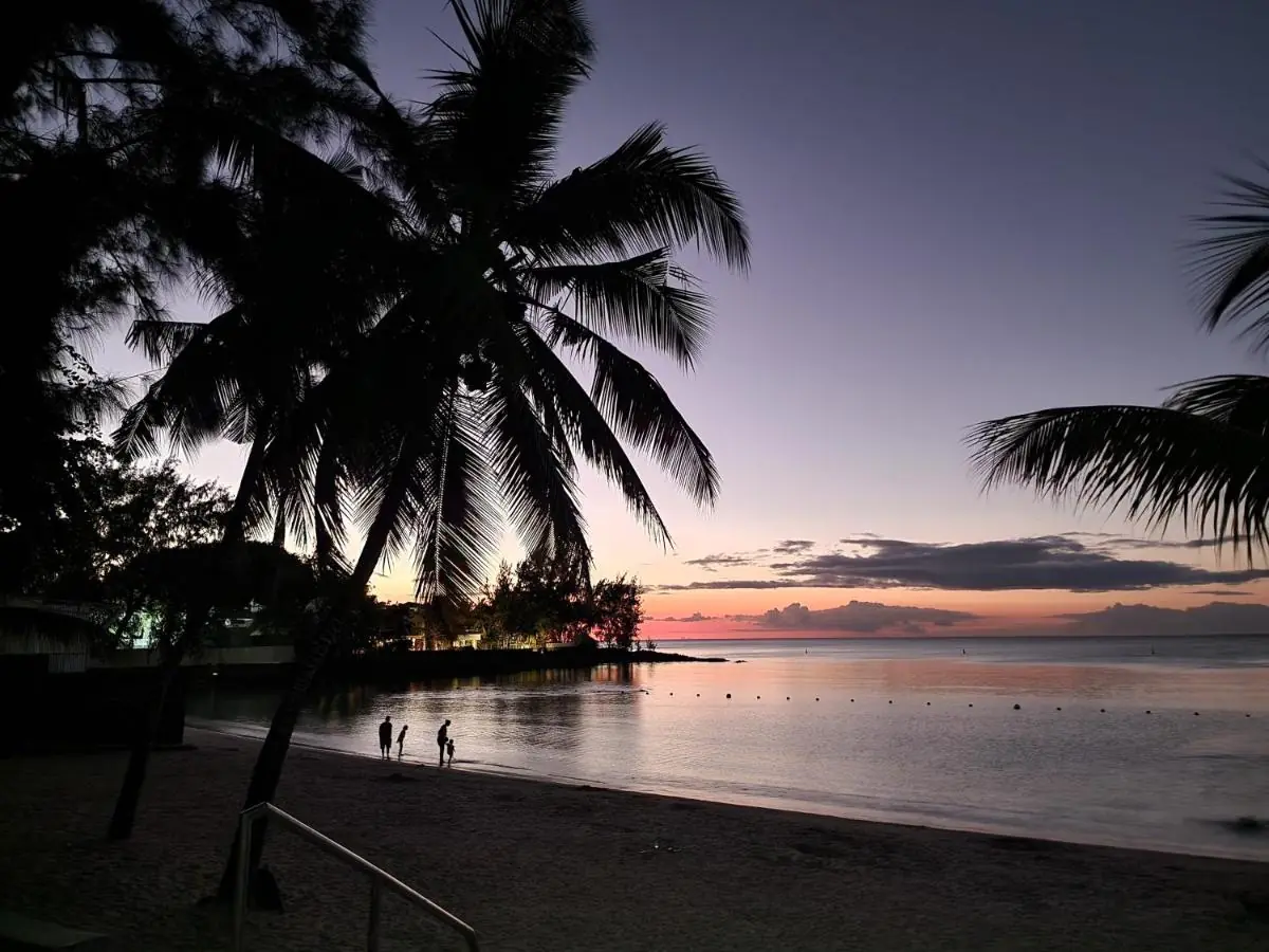 Spectacular tropical sunset view near Luxora Villa in Pereybere, North Mauritius